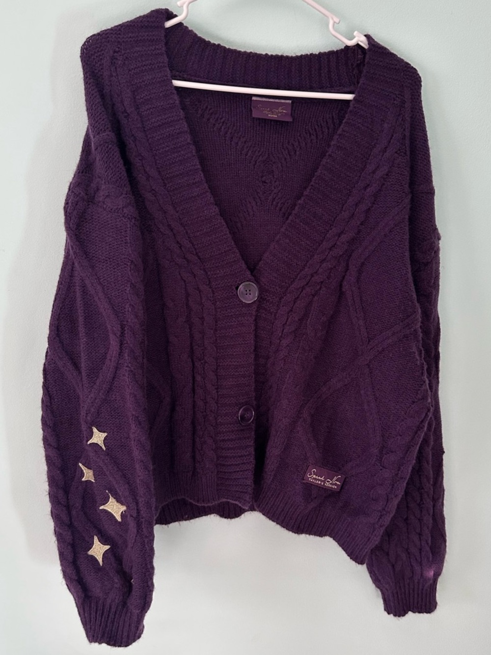 Taylor Swift Speak Now Taylor’s Version Purple Cable-Knit Cardigan